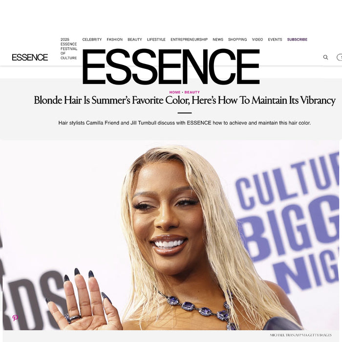 Jill Turnbull Beauty's botanical haircare products featured in ESSENCE Magazine plant-based, ocean-safe formulas developed by a professional hairdresser for performance and sustainability.