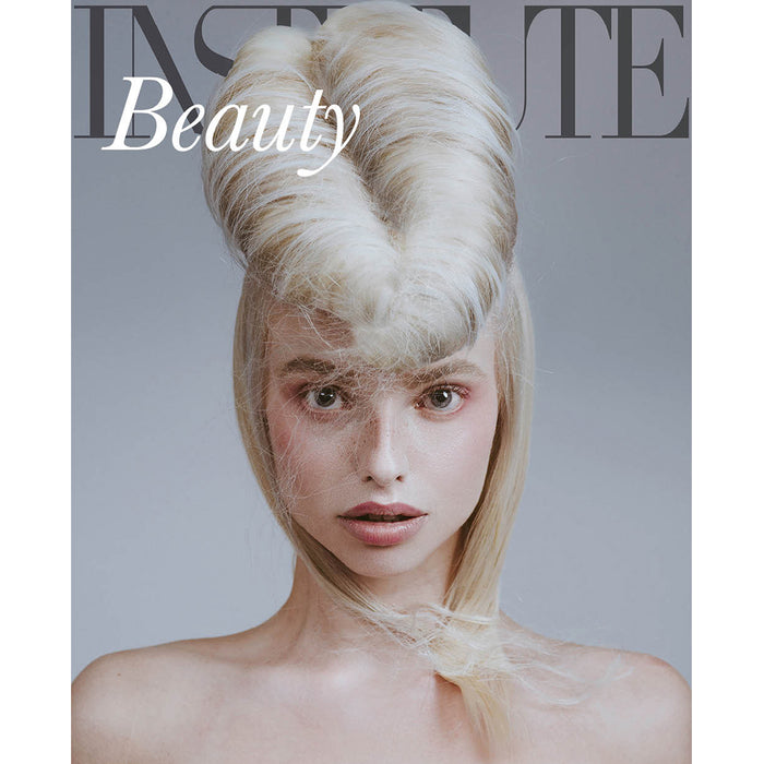 Editorial feature in Institute Beauty Magazine with hair styled by Jill Turnbull using her botanical haircare professional, ocean-safe formulas rooted in decades of experience.