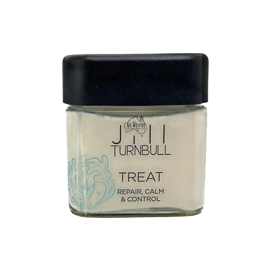 Rejuvenate your hair overnight with TREAT. Our botanical haircare blend of aloe vera, algae, and shea butter nourishes, strengthens and balances your hair and scalp. It is perfect for all hair types.