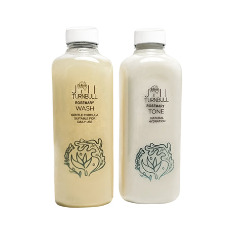 Family-size Rosemary Wash Shampoo and Rosemary Tone Conditioner Botanical Haircare Duo. Ocean-safe, eco-friendly sustainable solution offering fewer refills, more savings, and healthier hair for the whole family.






