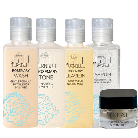 Show your body the love it deserves and take your routine with you. Our 5-piece Botanical haircare WEEKENDA set makes it more than easy to maintain that immaculate, radiant look while you’re on the go.